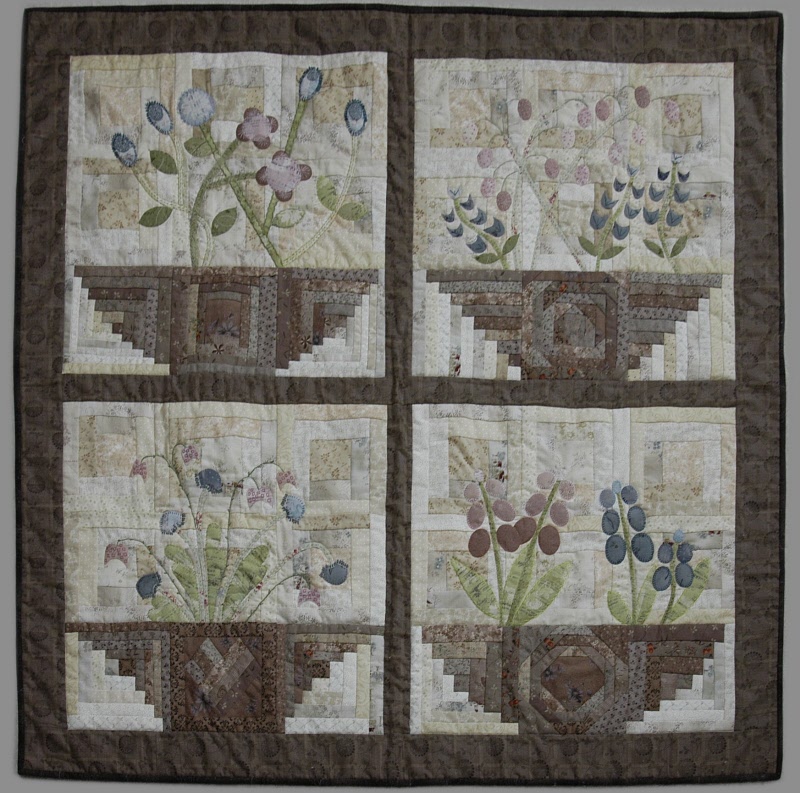 Log Cabin Basket And Flowers Quilt Pattern SUELOGBASKET MGA