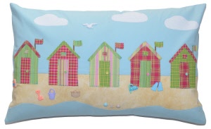 beach huts cushion with buttons 1024