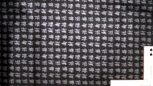 black with silver characters